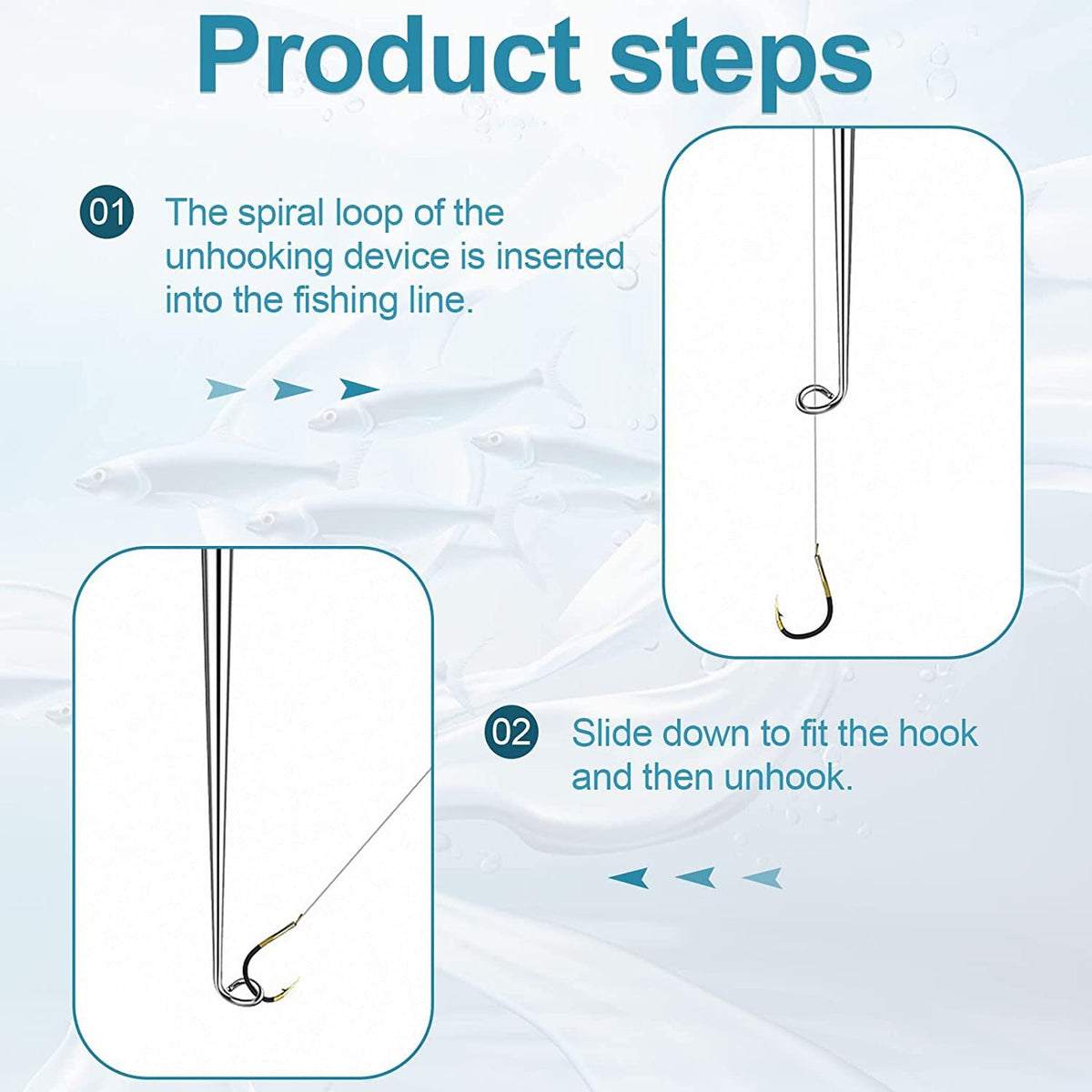 4-Pack Fish Hook Remover Tool Set for Tackle Removal and Fish Safety