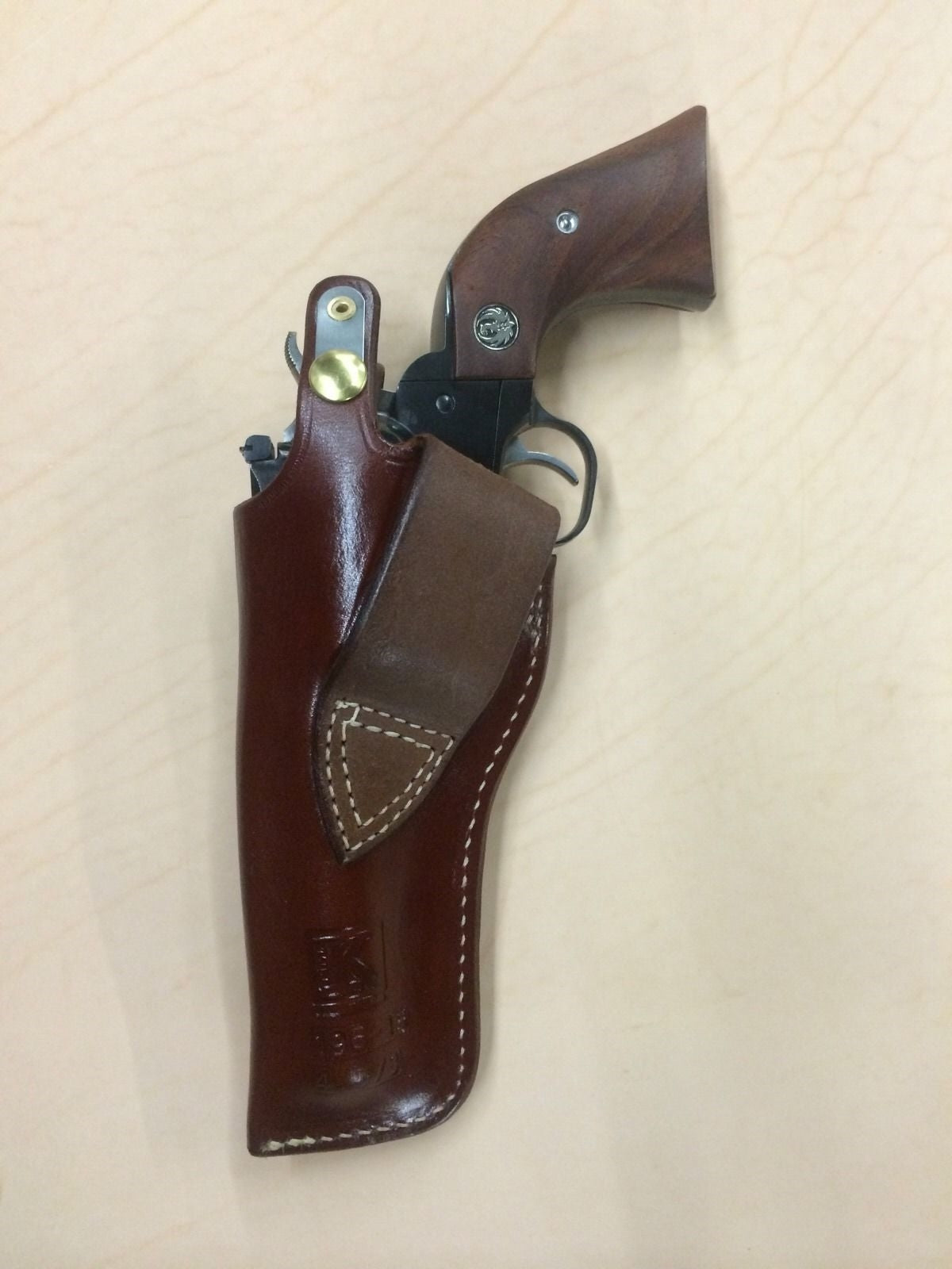 Leather Gun Holster for Ruger Blackhawk Vaquero Bisley 4 to 4.58 Inch Barrels - Right Hand