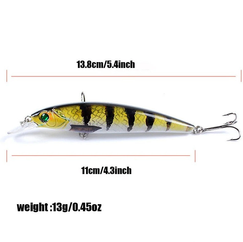 3-Piece Sinking Minnow Fishing Lures Set - Colorful Hard Baits, 11cm/4.3in, 13g