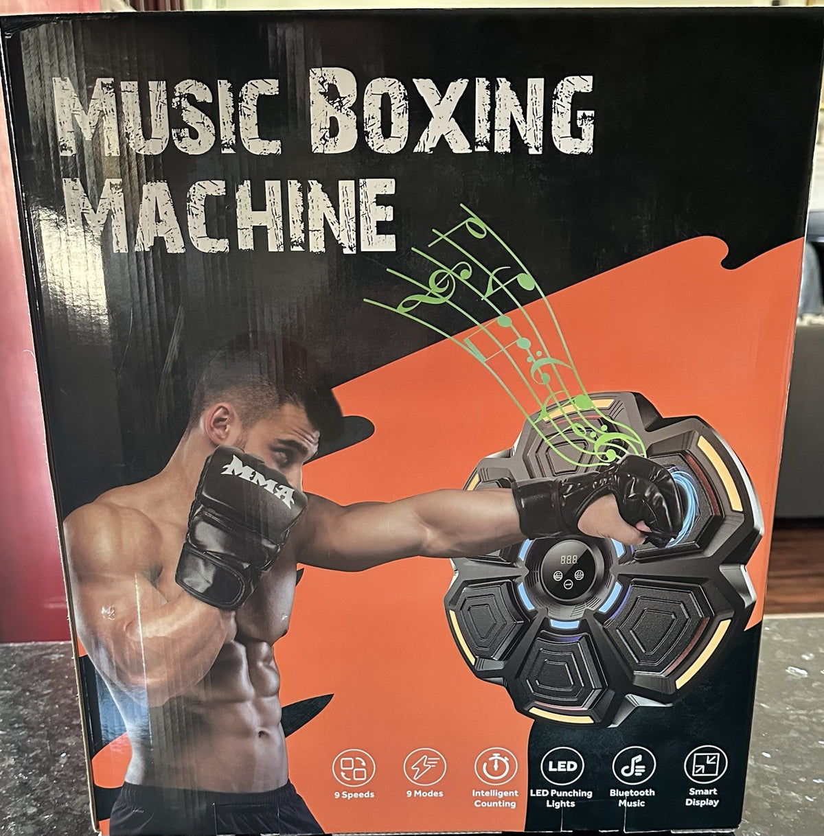 Wall-Mounted Boxing Punching Machine with Bluetooth and 9 Modes for Adults