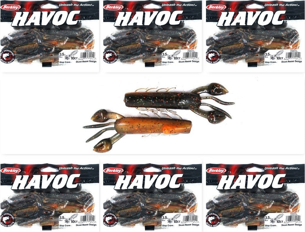 Berkley Havoc Skeet Reece 3.5" Slop Craw Baits Pack of 60