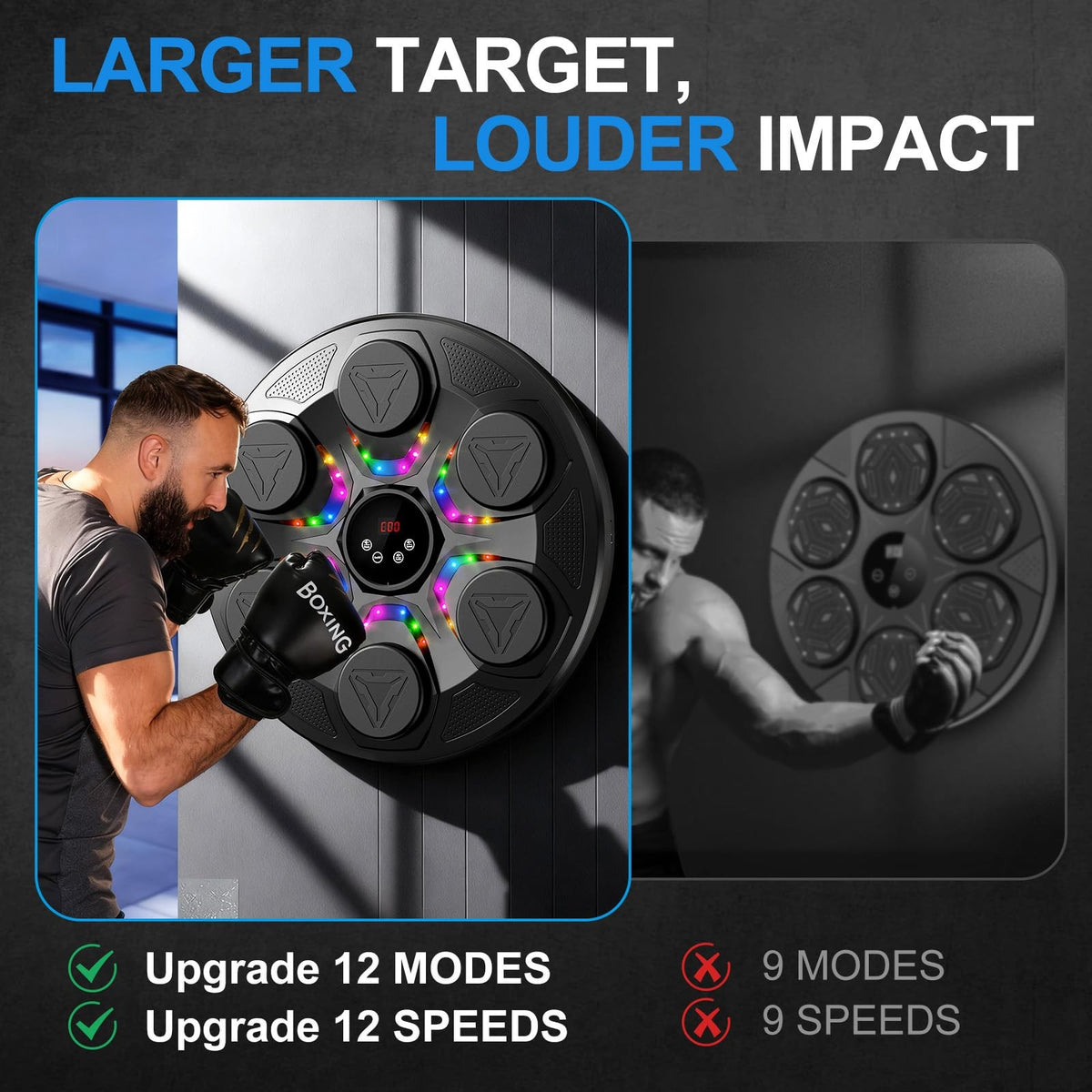 Music Boxing Machine for Adults and Kids Wall-Mounted Interactive Punching Bag