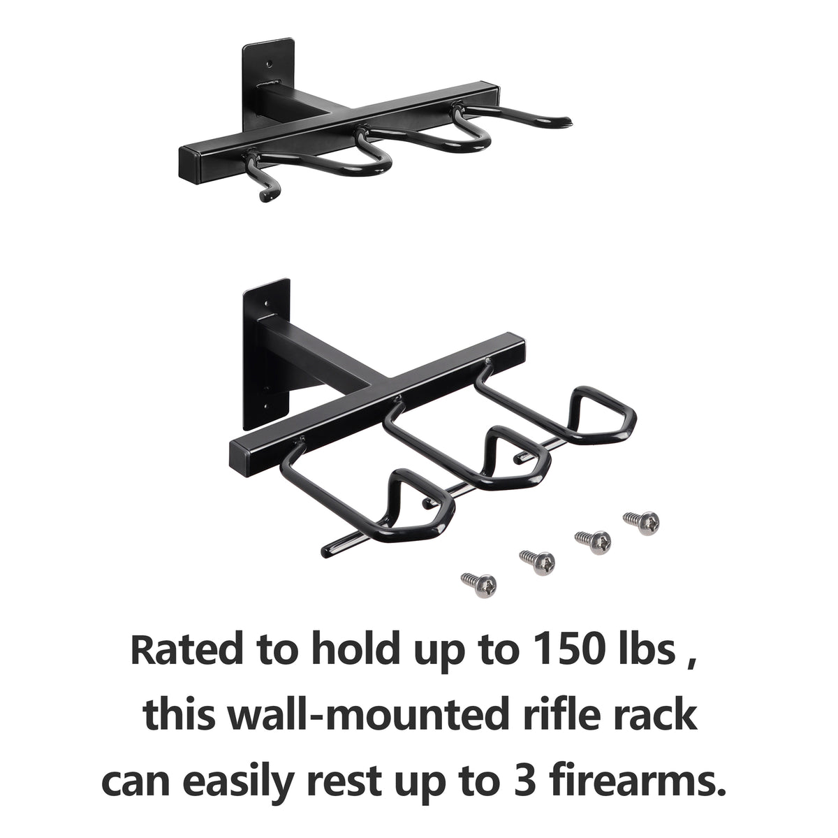 Heavy Duty Wall Mount Gun Rack for Rifles and Shotguns - Steel