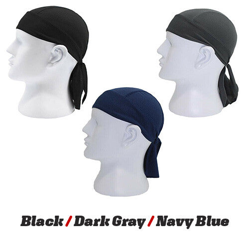 3 Pack Skull Cap Motorcycle Head Wrap Tie Durag Cycling Hat Quick-Drying