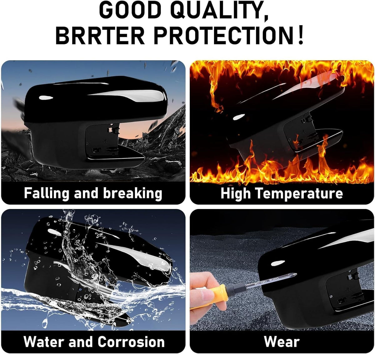 Ford F150 Right Side Mirror Cover Glossy Black Replacement 2021-2025