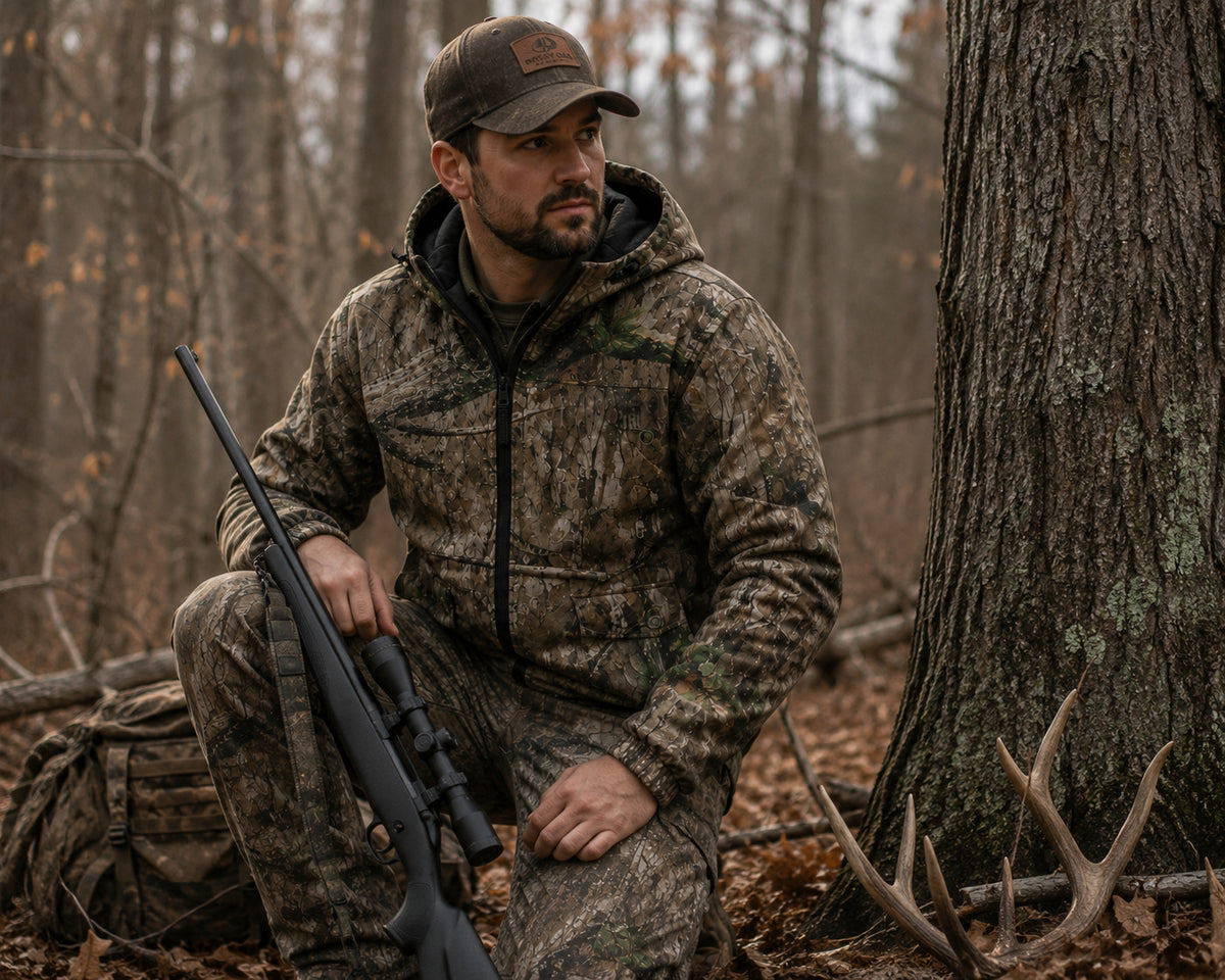 Insulated Camo Cotton Twill Jacket for Men - Quilted Lining, Mossy Oak Pattern