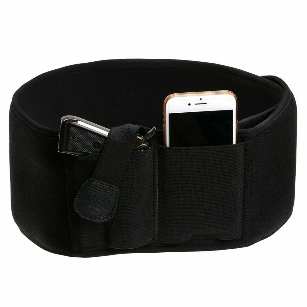 Concealed Carry Belly Band Holster for Pistols & Revolvers - Black