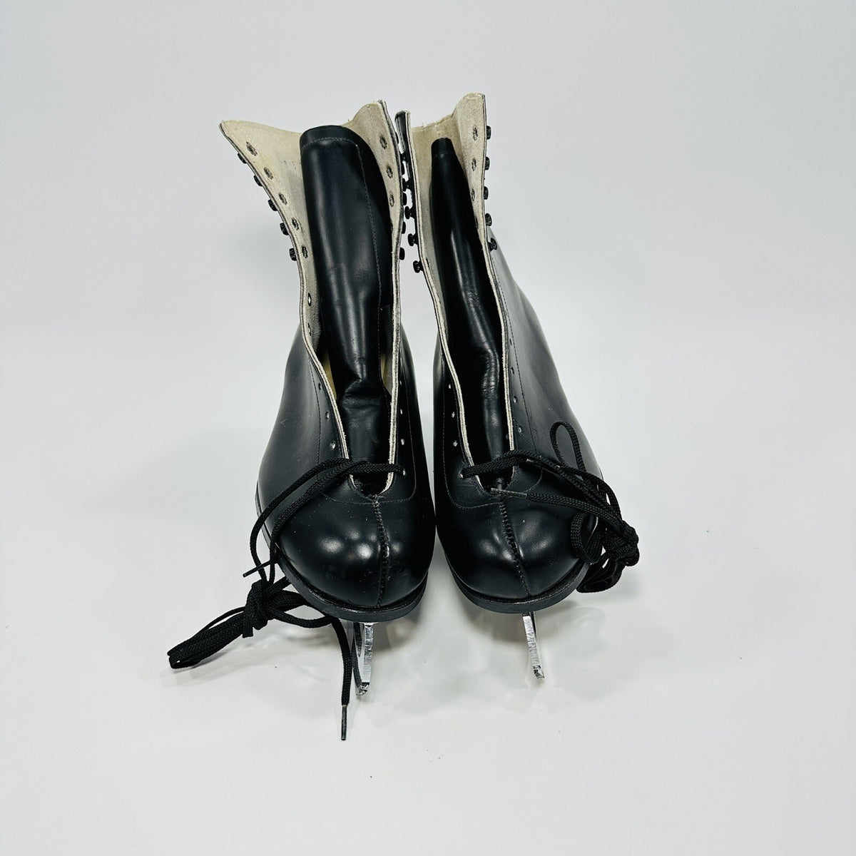 Vintage Black Ice Skates Men's Size 9 with Figure Blades Lake Placid Flyer