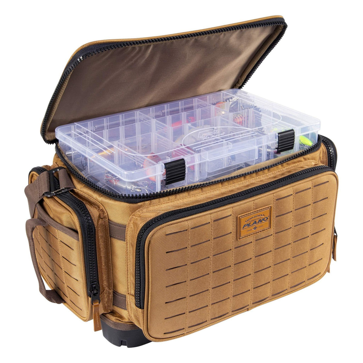 Large Waterproof Fishing Tackle Bag with Utility Boxes - Beige, 1680 Denier