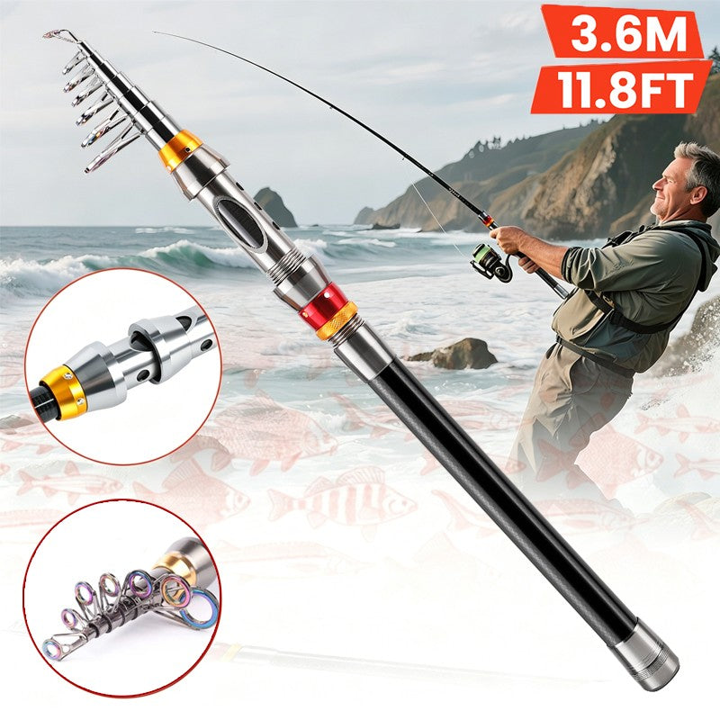 Telescopic Carbon Fiber Fishing Rod High Sensitivity Spinning Rod - Multiple Lengths