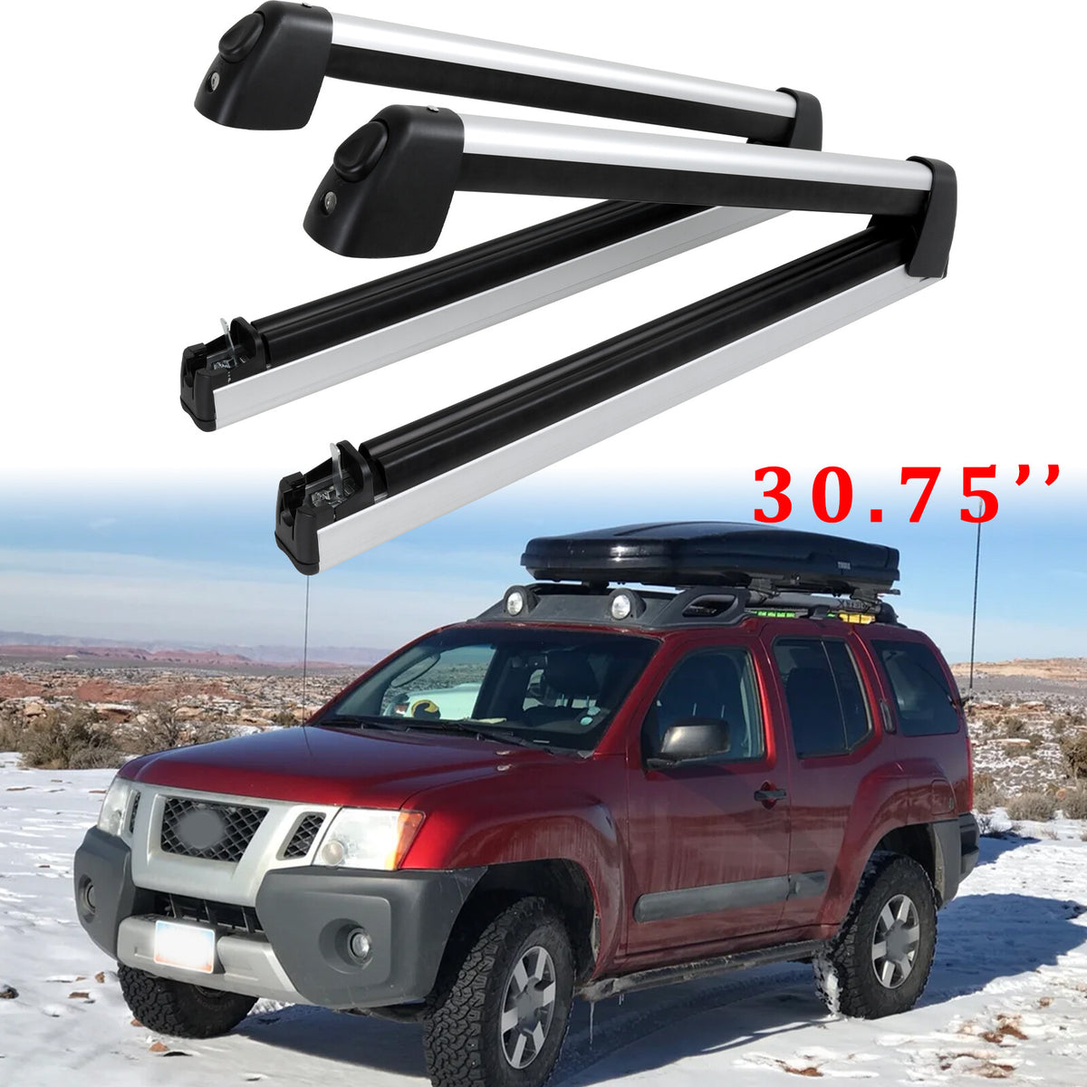 Universal Roof Rack Cross Bar for Nissan Xterra 2000-2015 Snowboard Ski Carrier with Lock