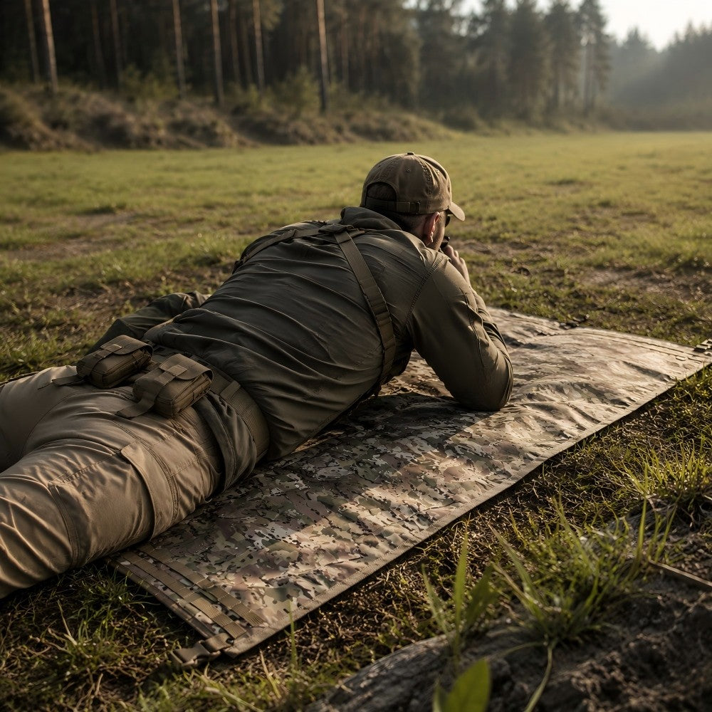 Tactical Prone Shooting Mat XL Non-Slip Roll-Up Range Accessory for Hunting and Training