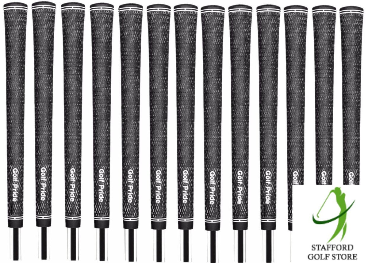 Golf Pride Tour Velvet BCT Cord Golf Club Grips Bundle Set Black - Standard & Ribbed