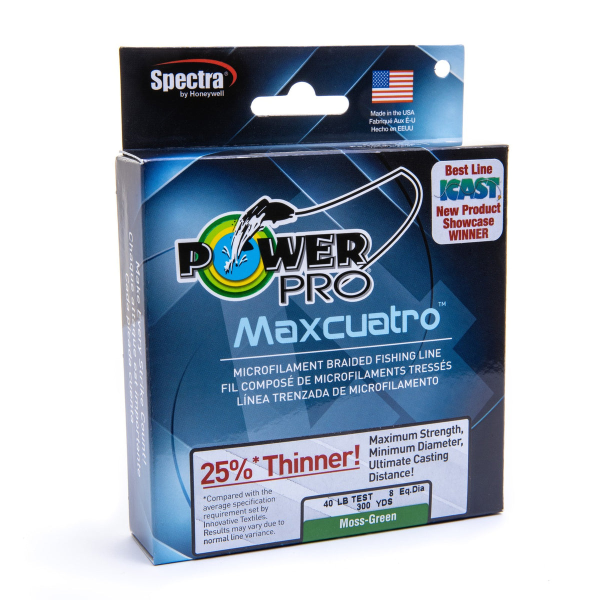 PowerPro Maxcuatro Braided Fishing Line 65lb 300yd White - High-Performance Braid