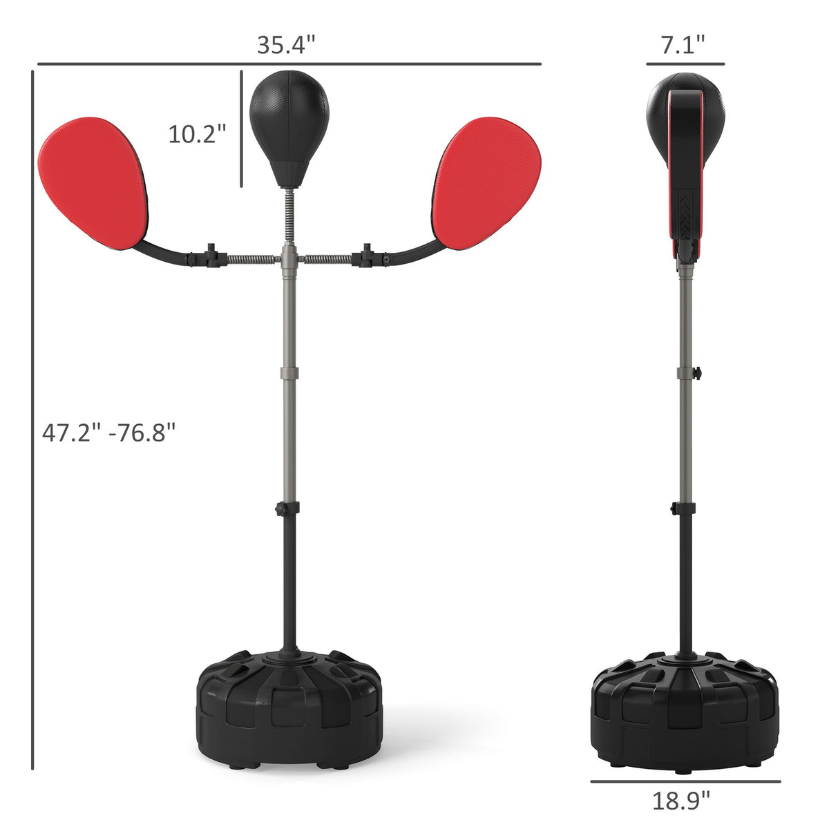 3-in-1 Boxing Bag with Stand, Speed Bag & Target Arms, Adjustable Height