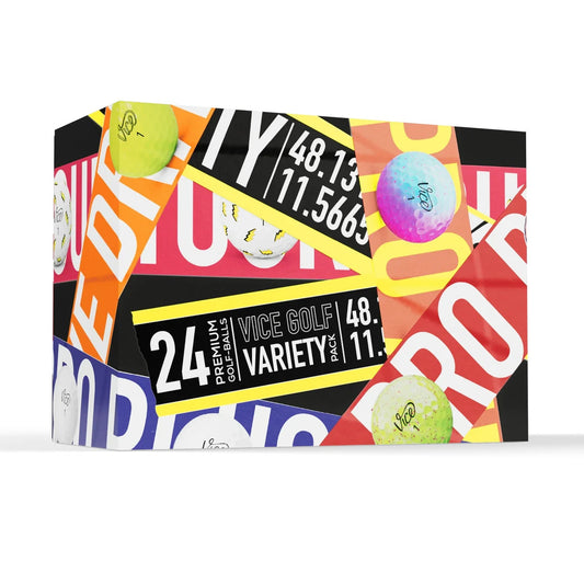Golf Balls Variety Pack - 24 Brand New Shade Tracer Drip Box Included