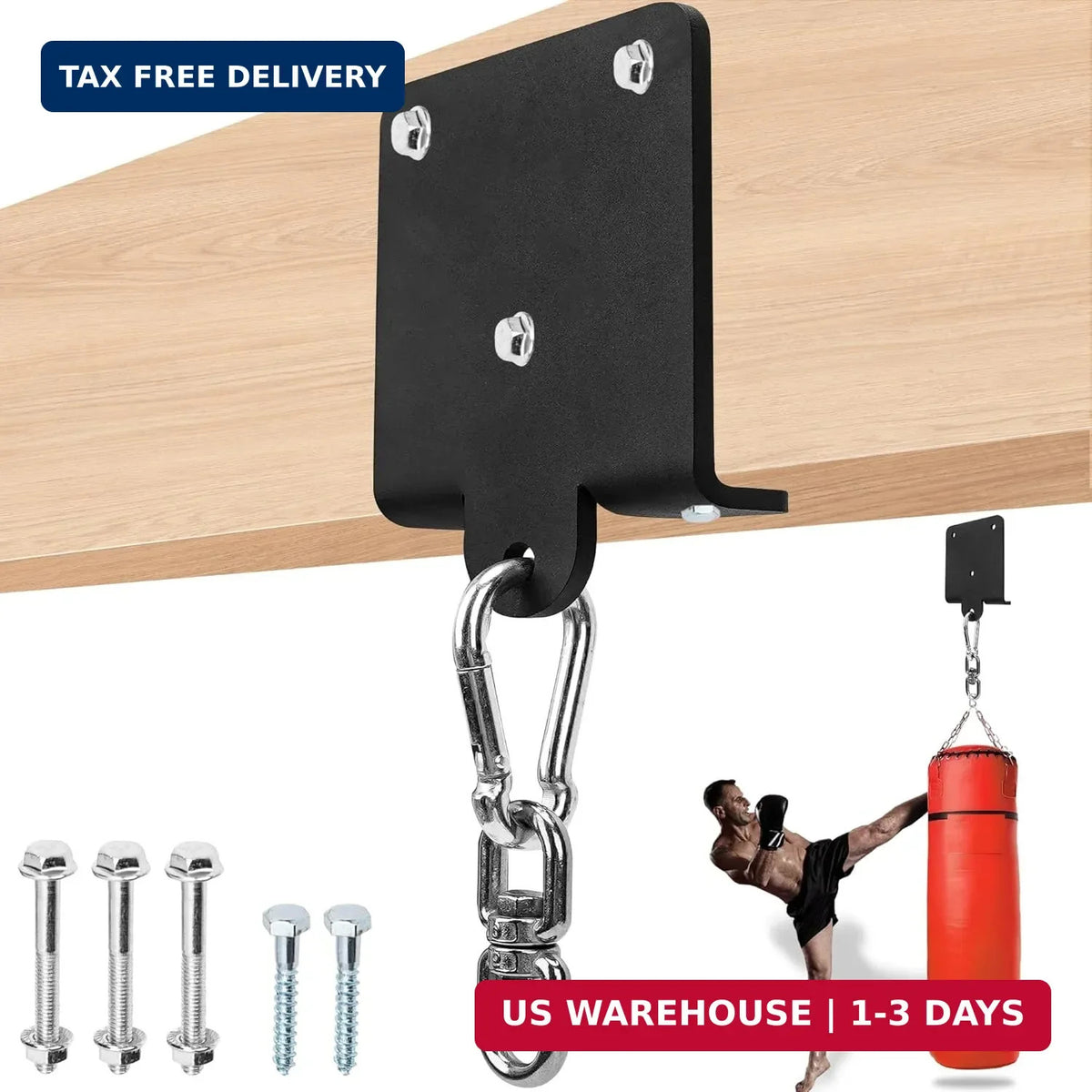 Heavy Duty Boxing Bag Hanger Wall Mount with 360° Rotation for Training