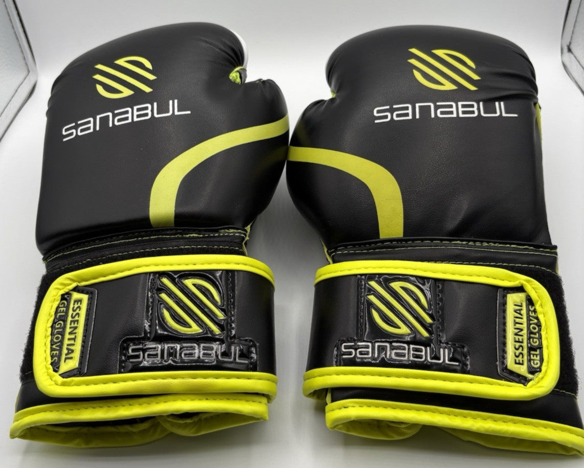 Gel Boxing Gloves 8 oz for Sparring & Training - Yellow & Black