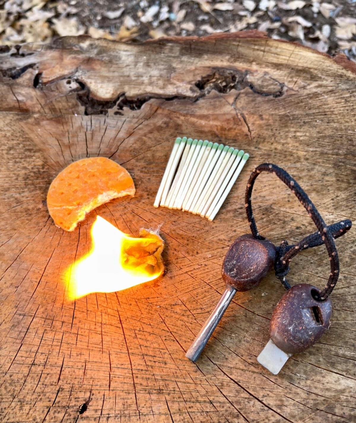 All Weather Fire Starter Wafers with Matches for Camping Survival