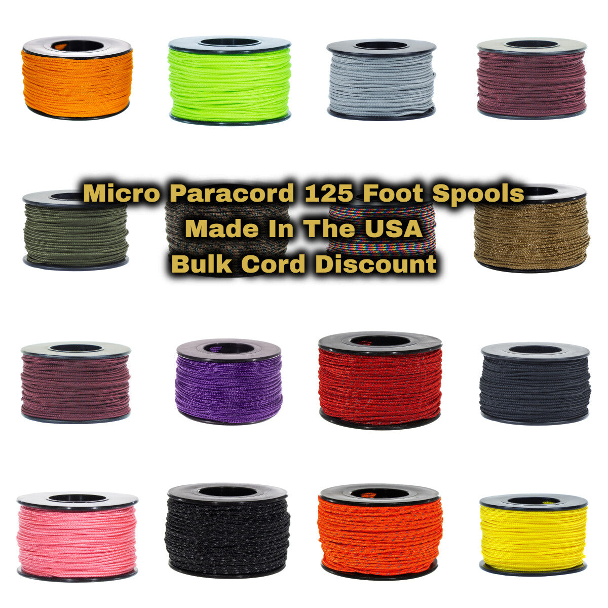 Micro Paracord 125 Ft Spool - Strong Nylon Utility Cord for Crafts & Outdoor Use