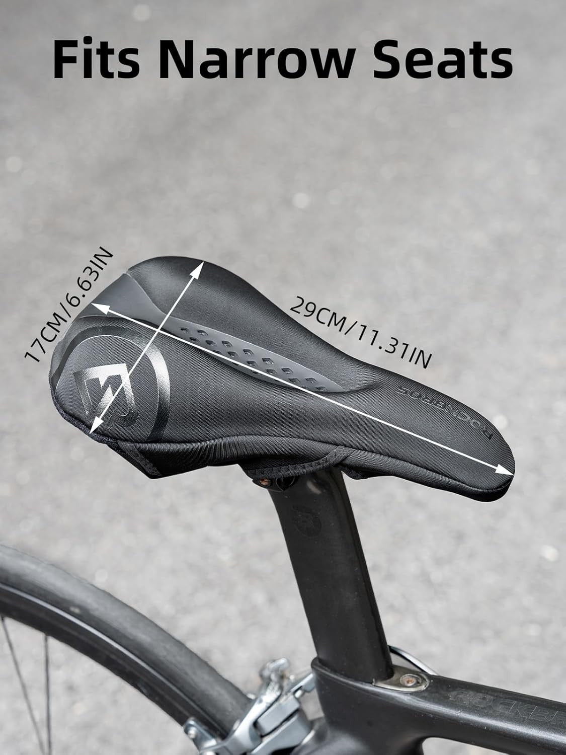 Bike Seat Cover Gel Padded Cushion for Comfortable Cycling - Black