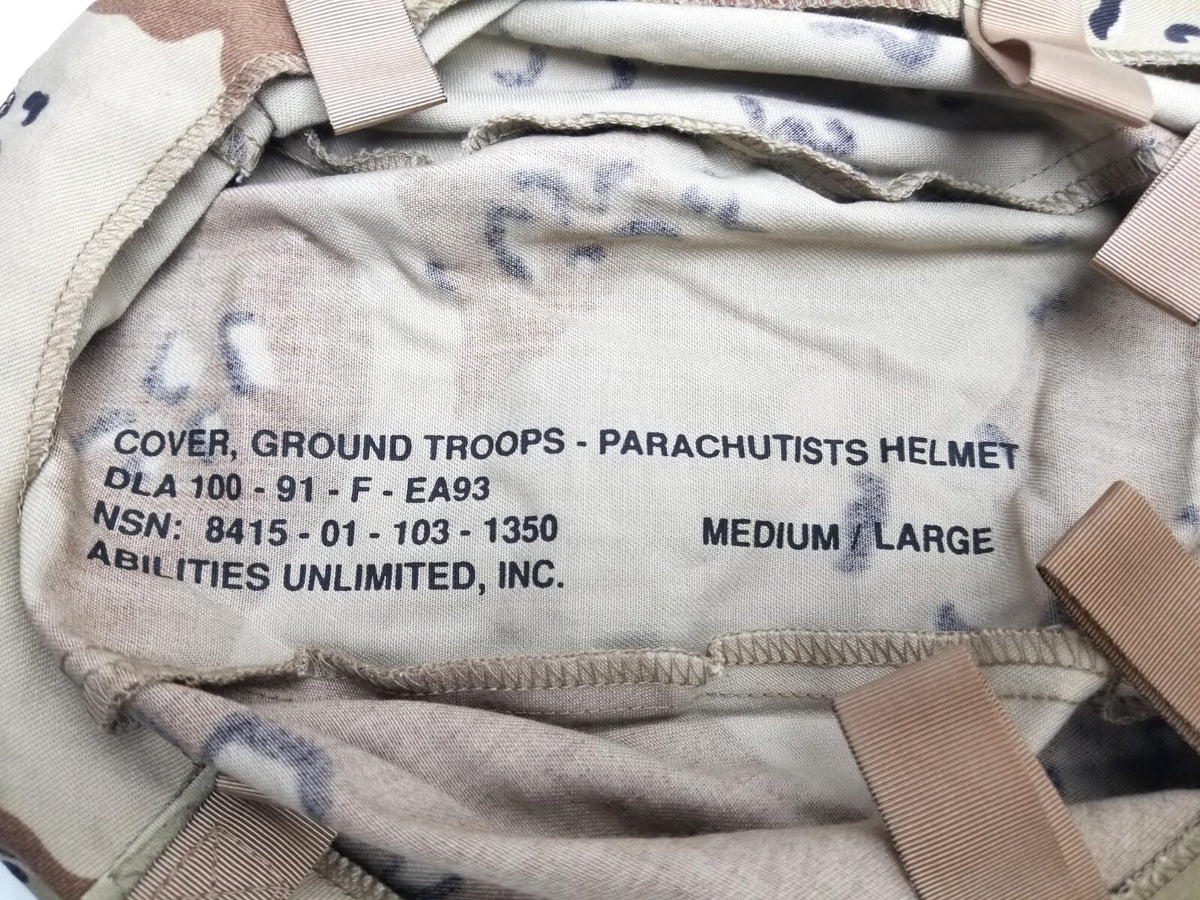 US Military Helmet Cover - 6 Color Desert Camo for PASGT Helmets, MED/LRG