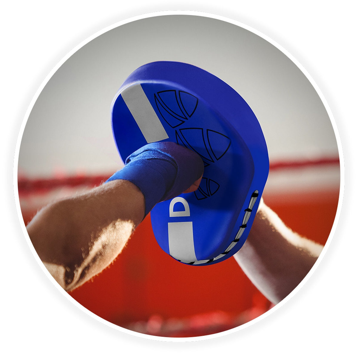 Boxing Focus Punch Mitts for MMA, Kickboxing, Muay Thai Training - Blue & White