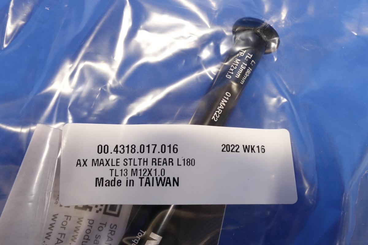 SRAM Maxle Stealth Rear Boost 12x148mm Bicycle Axle 180mm Length M12x1.0