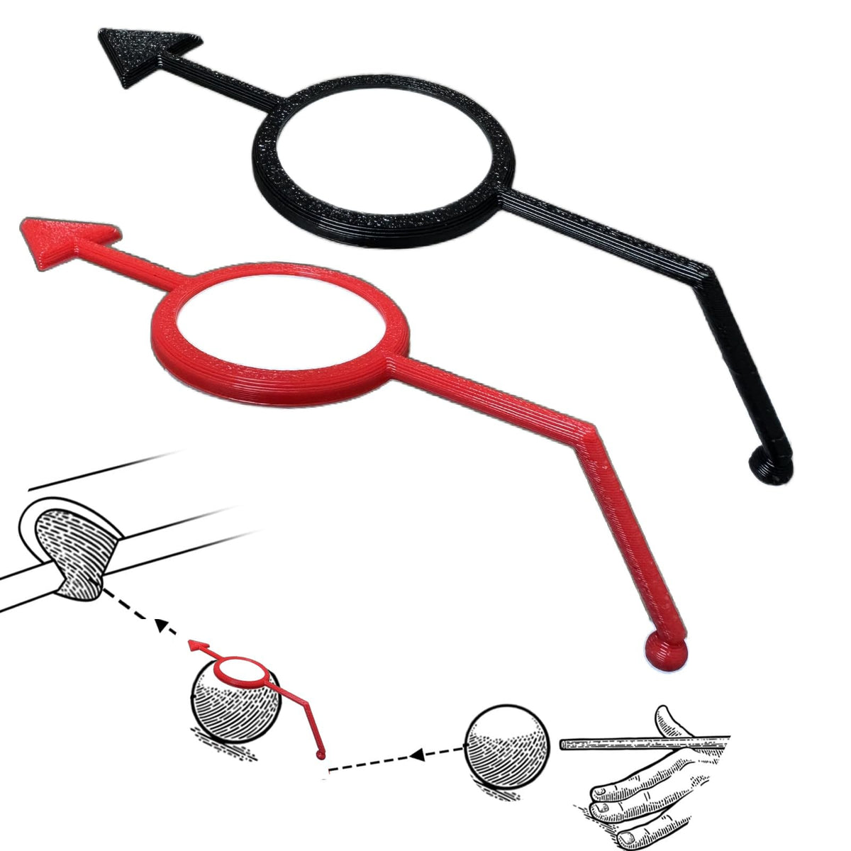 Billiards Aiming Trainer - 2 Pack Pool Cue Training Tool for Accuracy