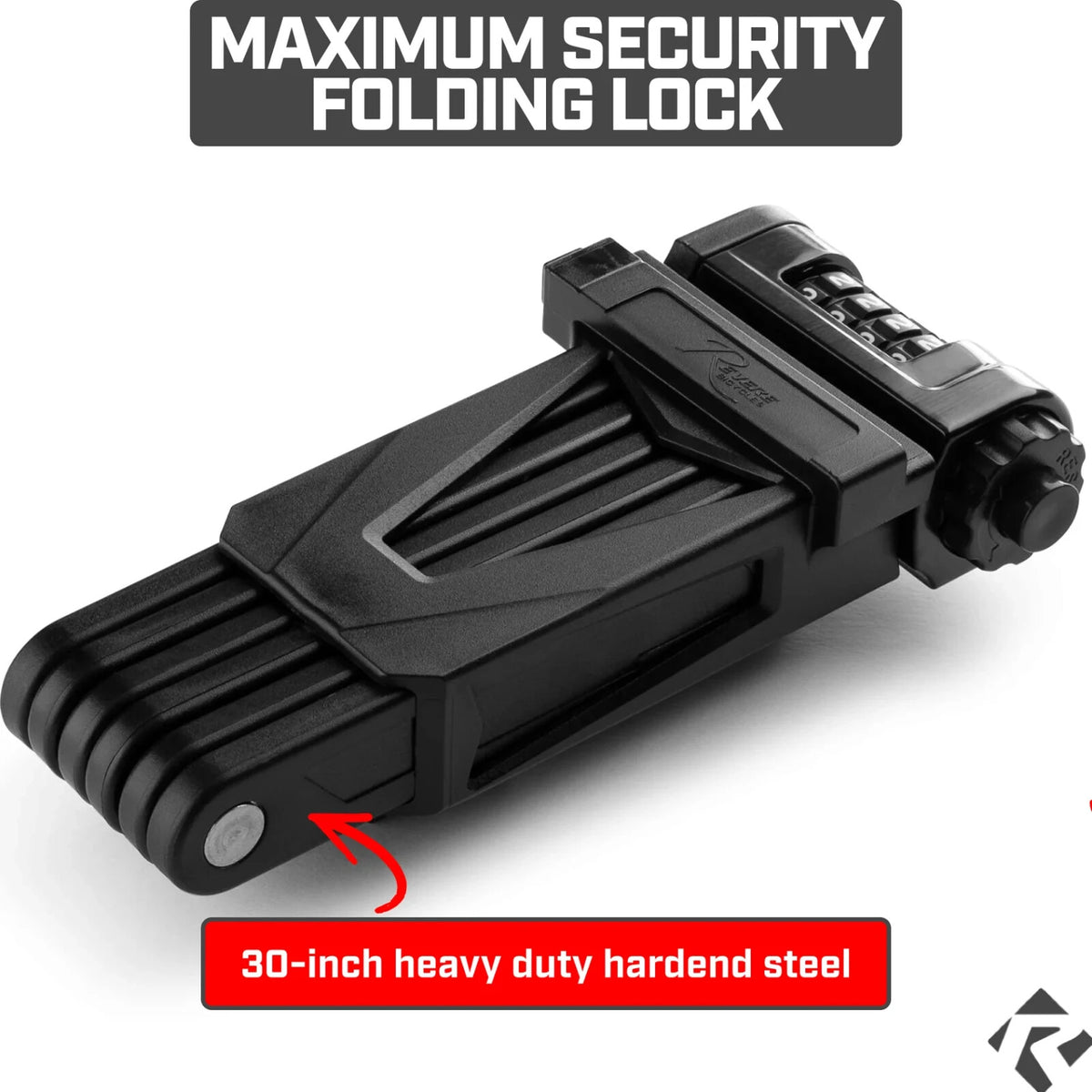 Heavy-Duty Folding Bicycle Lock with 4-Digit Combination, Rust-Proof Steel