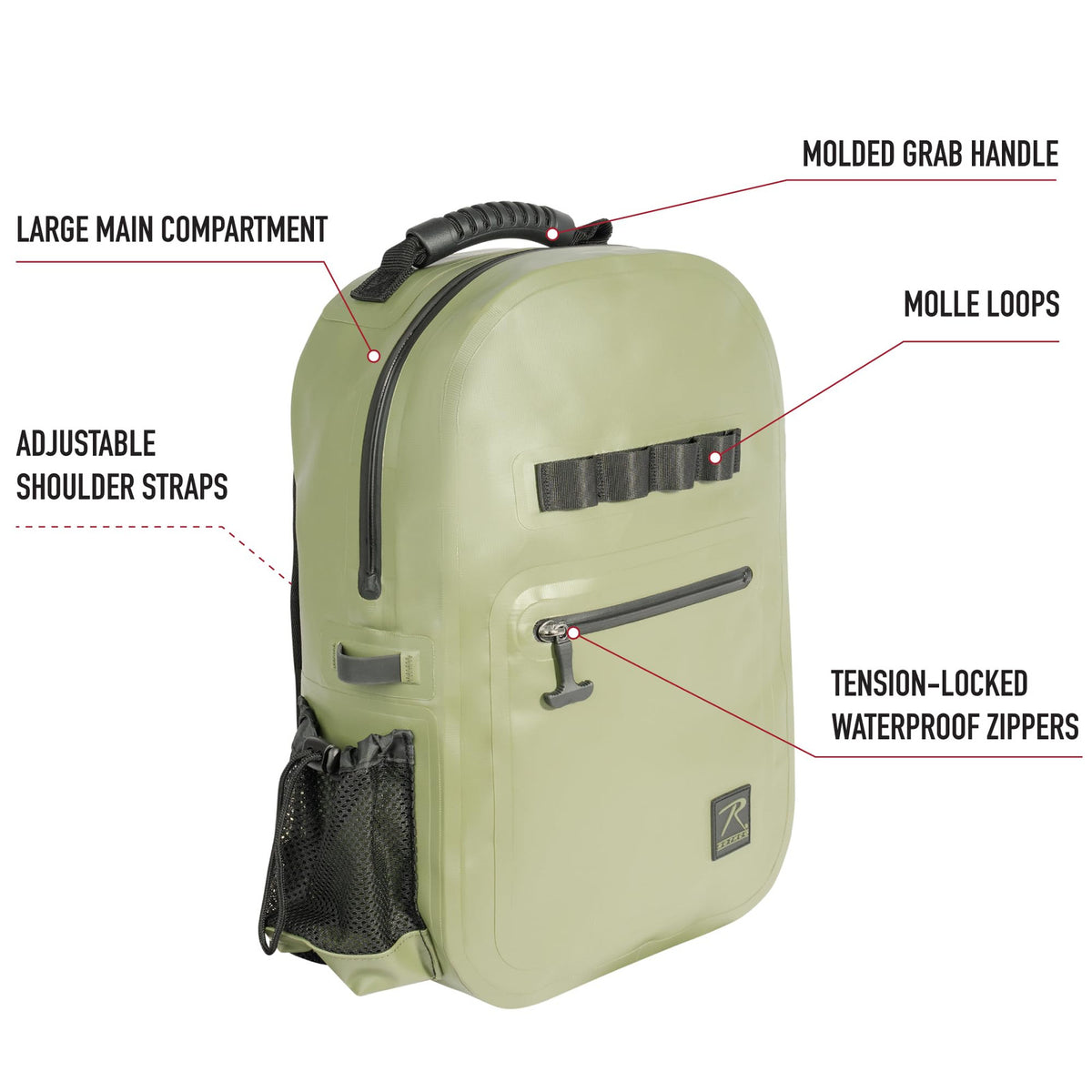 Waterproof Backpack for Boating & Outdoor Water Sports, 15.6L Capacity