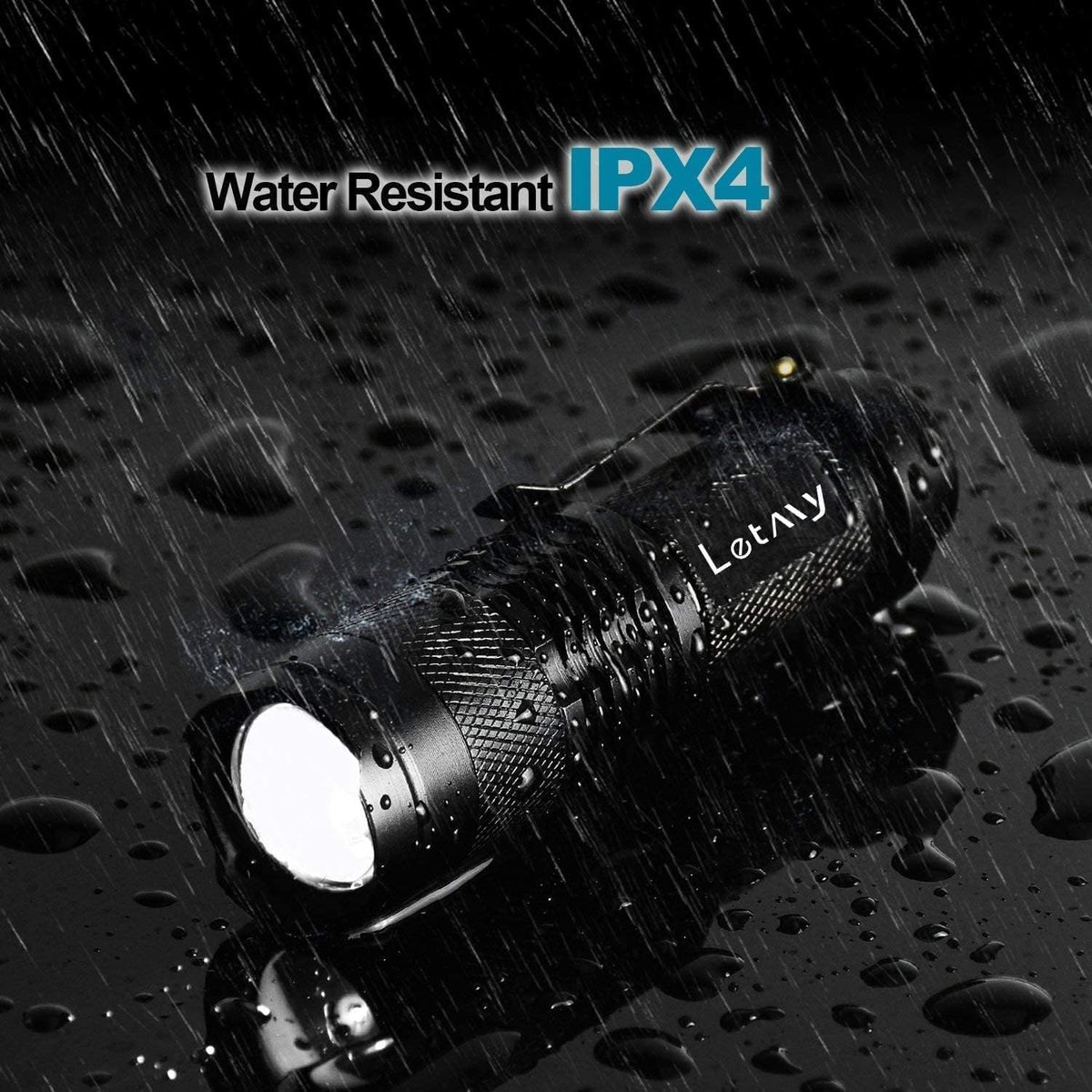 Mini Tactical Flashlight 2-Pack, Waterproof LED Zoomable EDC Light, 300 Lumens