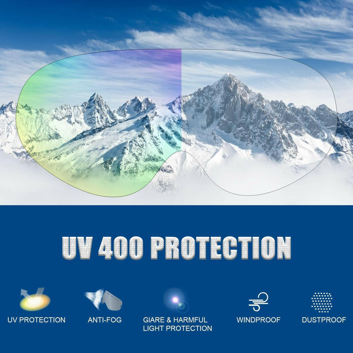 Winter Snow Sport Goggles UV Protection for Ski Snowboard Snowmobile
