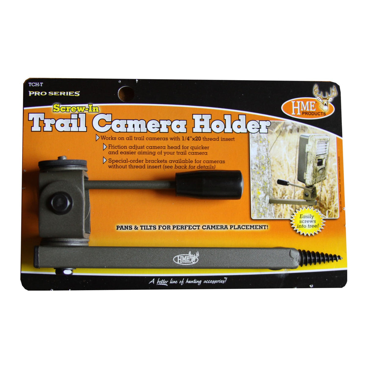 Trail Camera Tree Mount Holder with 360° Rotation and Adjustable Pan Tilt