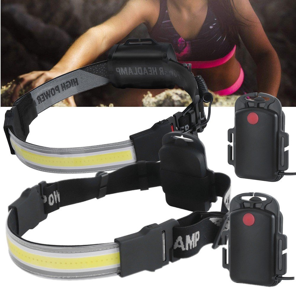 Rechargeable Headlamp with 220° Wide Beam for Running Camping and Outdoor Activities