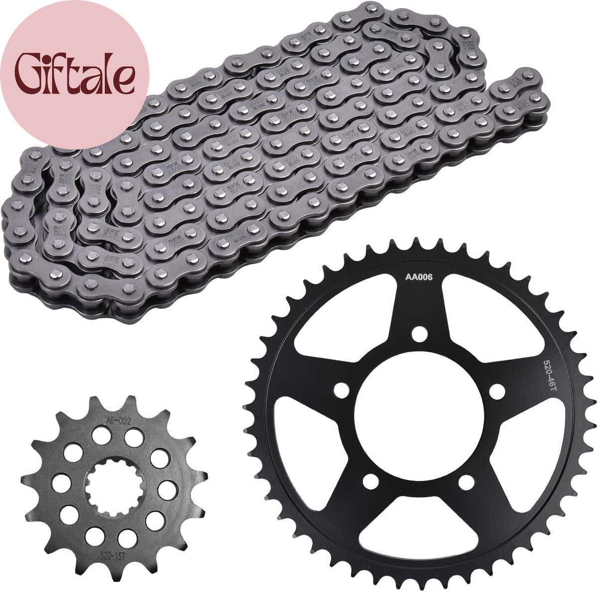 Bike Chain and Sprocket Kit 520 112 Links 15T Front 46T Rear Steel