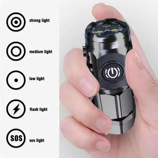 Mini LED Flashlight Waterproof Portable Travel Light with 5 Modes