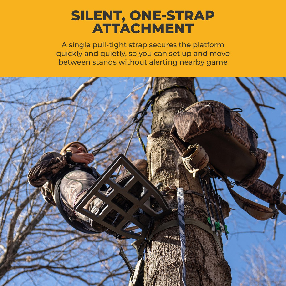 Hawk Full Platform for Tree Digger Teeth Silent Strap Hunting Tree Stand