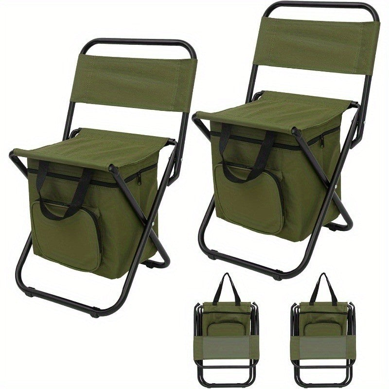 Portable Folding Camping Chair with Backrest Lightweight Compact Stool