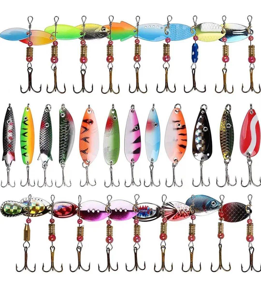 30pcs Mixed Fishing Lures Crankbaits Spinner Baits for Bass