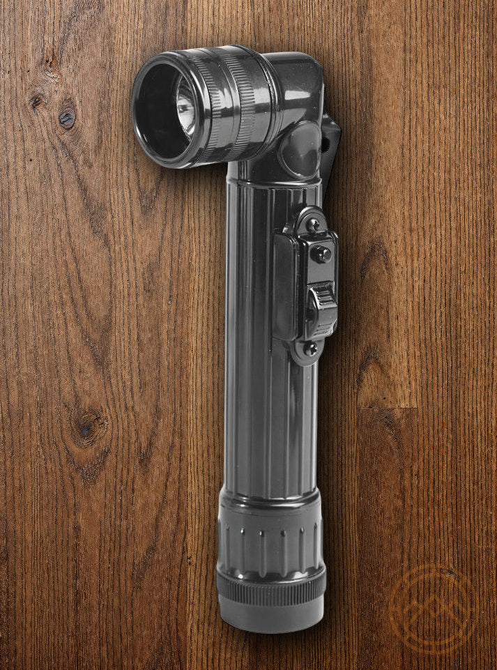 LED Flashlight Waterproof Impact Resistant Angled Head Black