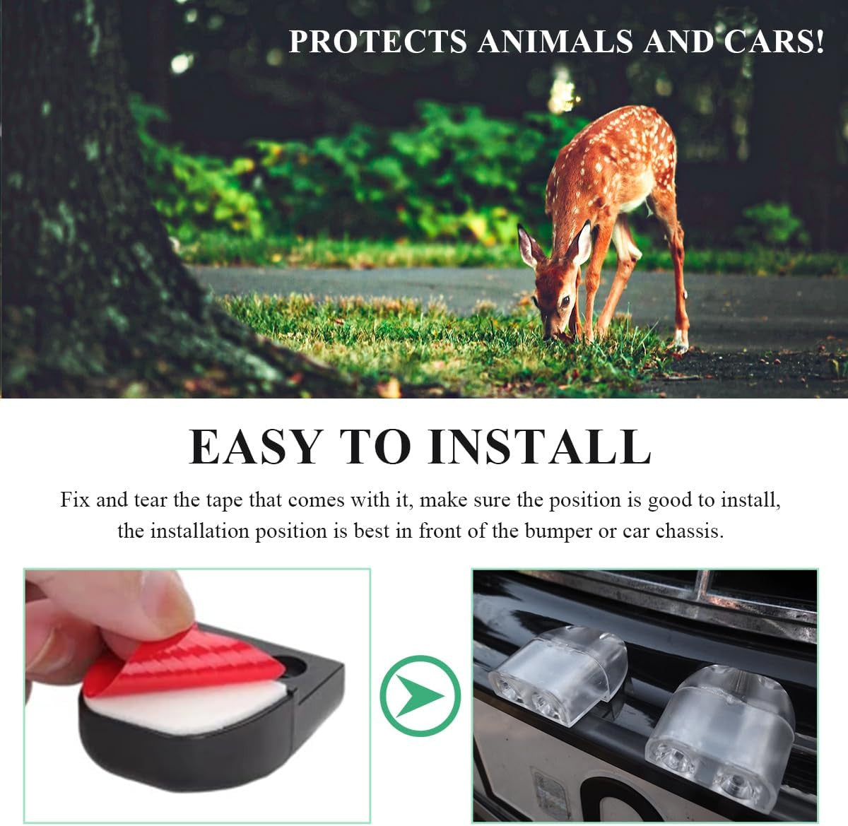 4 Pack Deer Warning Whistles for Car Safety Ultrasonic Animal Repellent