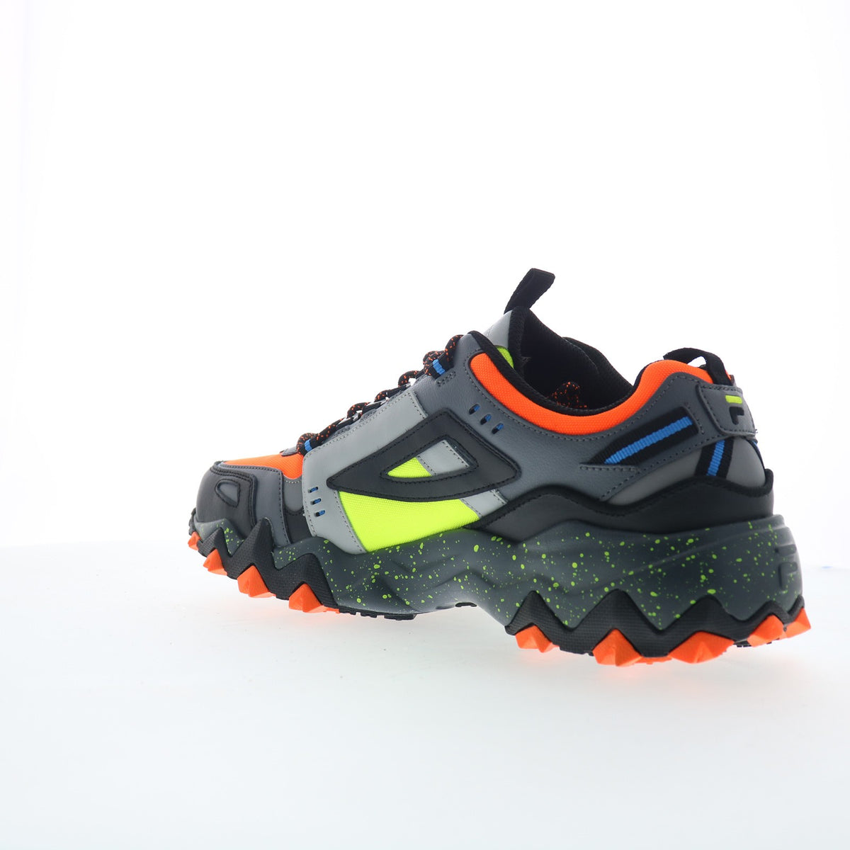 Men's Orange Leather Hiking Shoes - Trail Running Sneakers