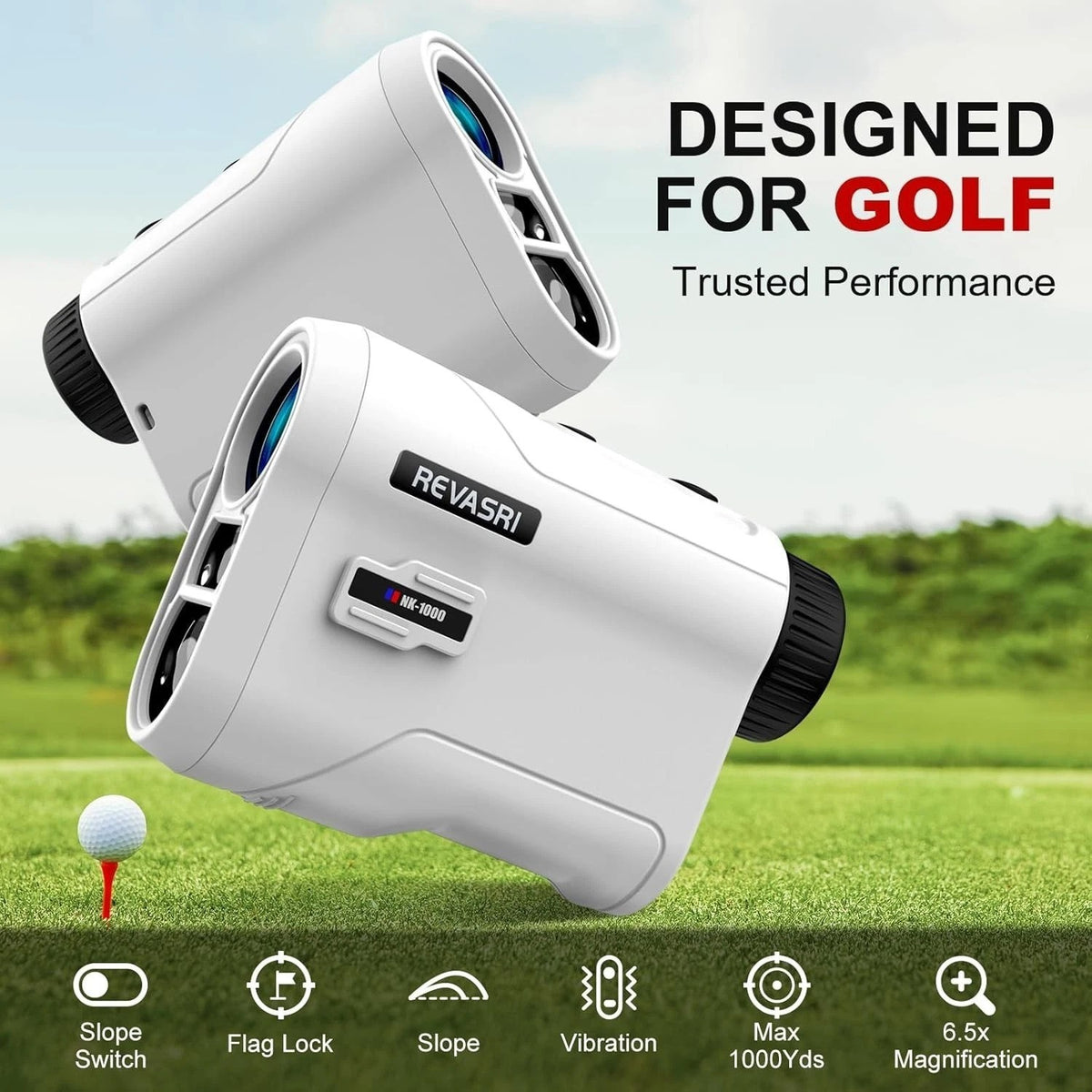 Golf Rangefinder 1000 Yards with Slope, Vibration, Rechargeable Battery