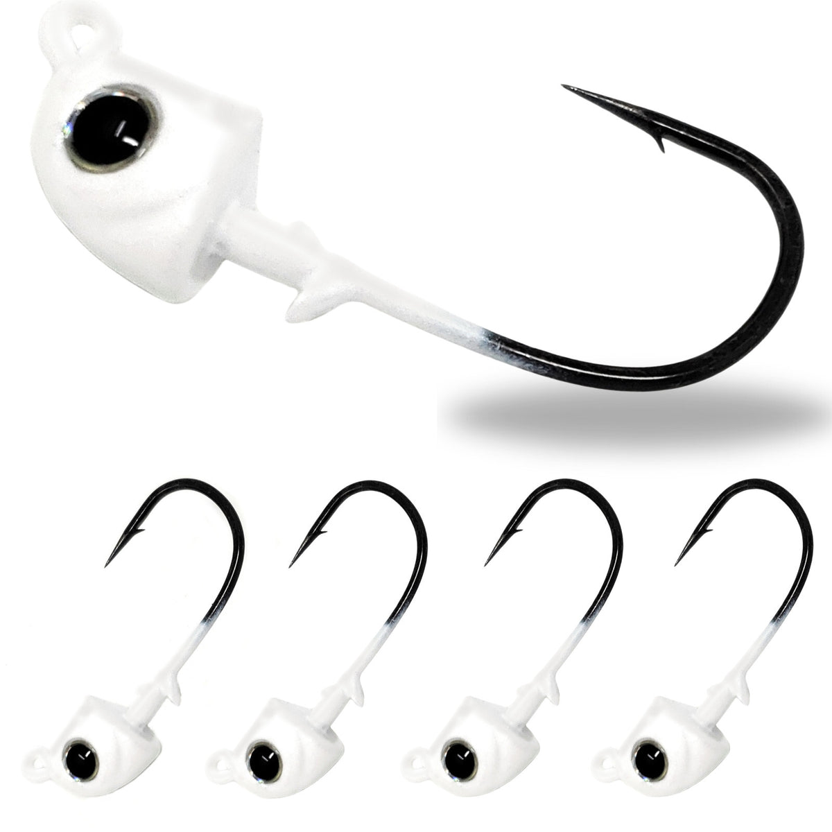 Tungsten Swimbait Jig Heads - Bass Fishing Weedsless Tackle 5-Pack