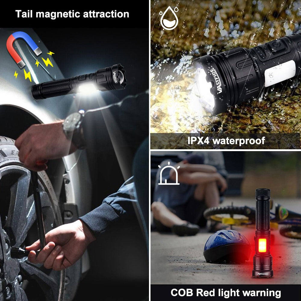 4-in-1 LED Hunting Flashlight with Zoom White Green Red Blue Light Torch for Coyote Varmint