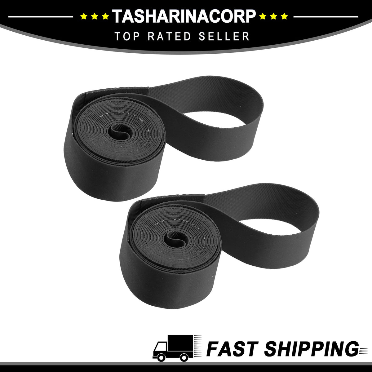 26 Inch Bicycle Rim Tape Set - Durable PVC Inner Tube Liners, Black Pair