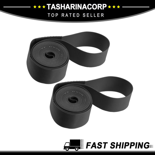 26 Inch Bicycle Rim Tape Set - Durable PVC Inner Tube Liners, Black Pair