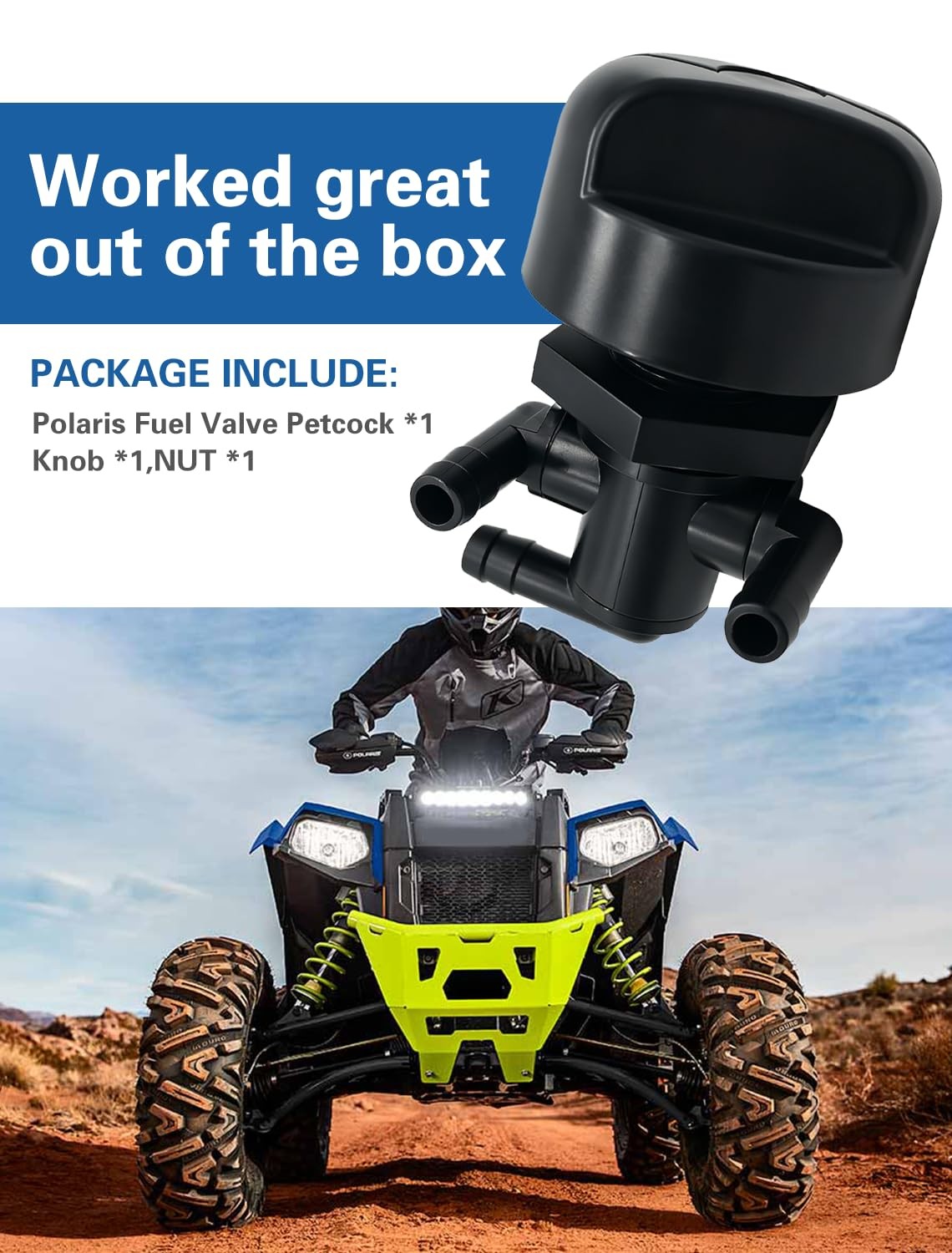 3-Way Fuel Shut Off Valve Petcock for Polaris Off-Road Vehicles