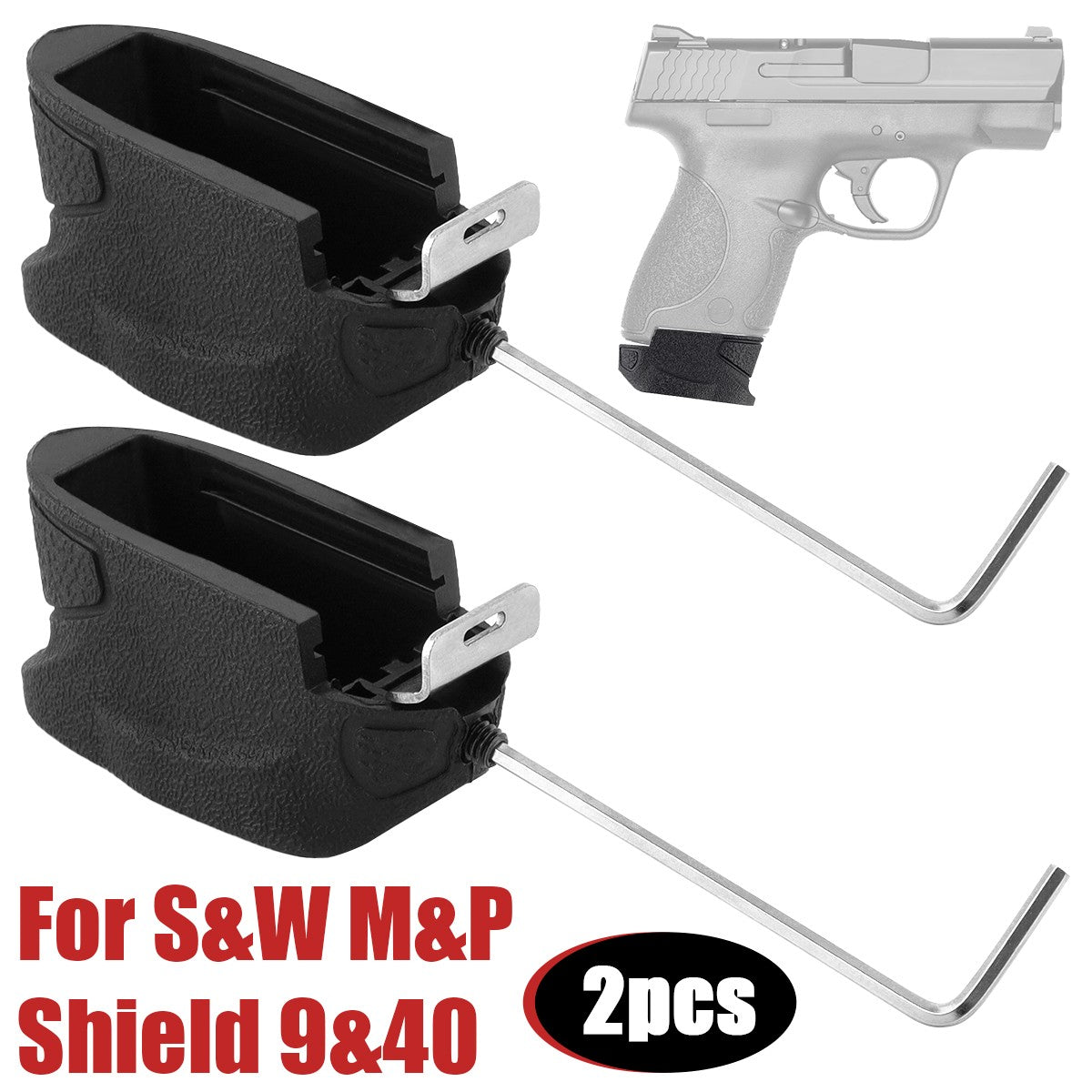 Magazine Extension Plate Set for M&P Shield 9 & .40 S&W - Plus 1/2 Round Capacity
